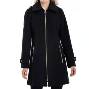 Michael Kors Wool Blend Black Jacket Coat